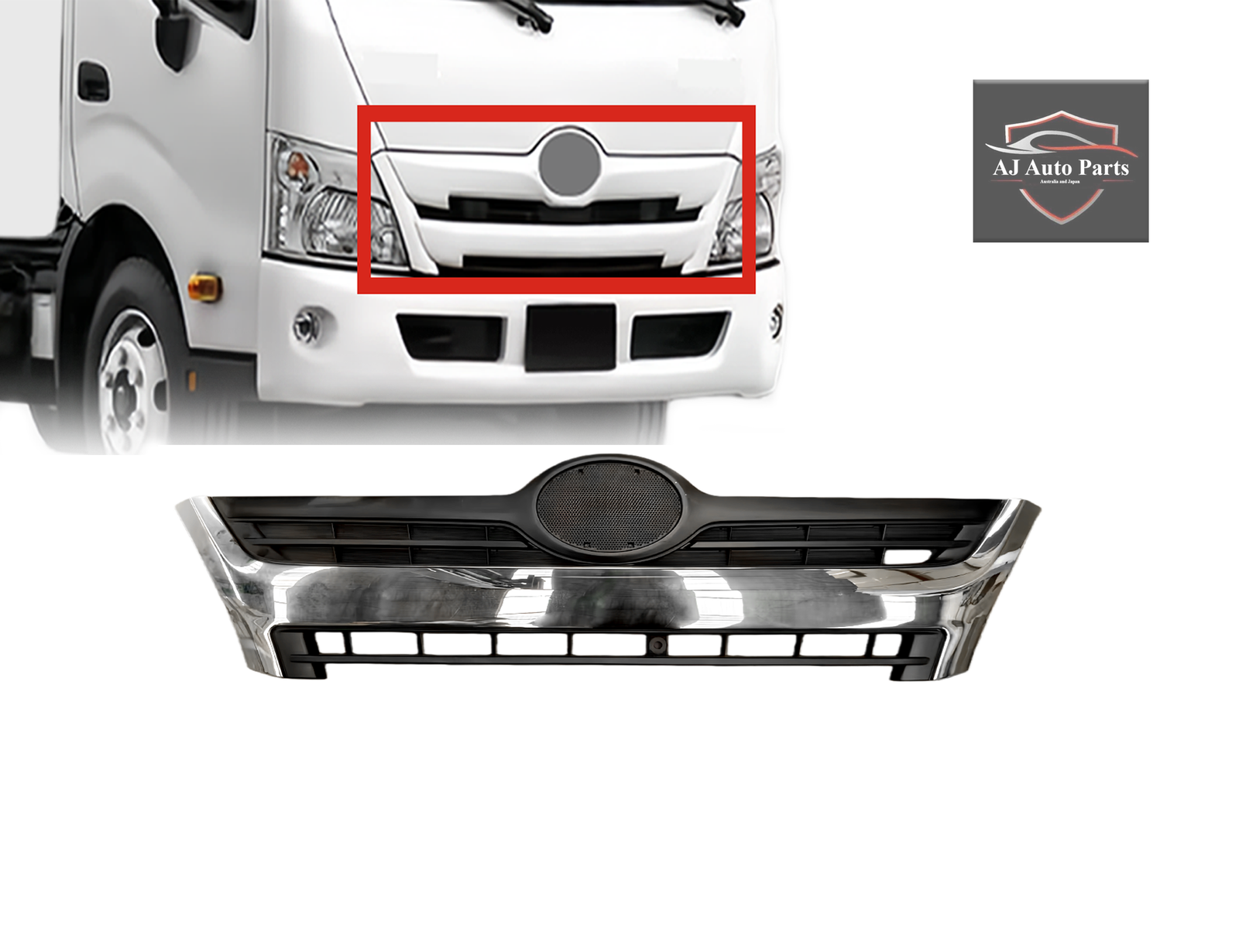 Grille - Chrome and Black - Hino 300 Series -XJC7 XKU7 XZU7- 2012 - 2017