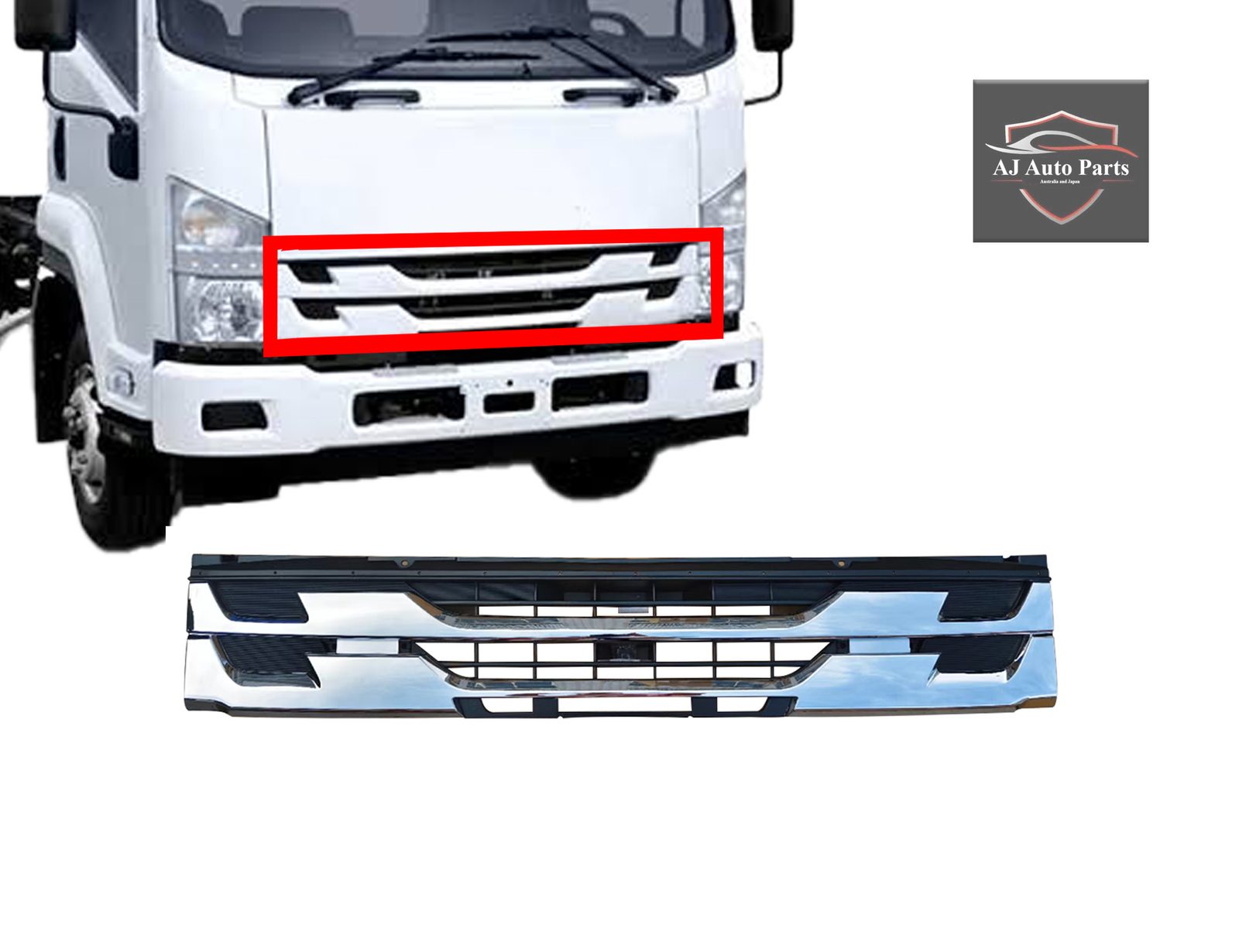Grille - Chrome - Isuzu - FRD FRR FSD FSR FSS - 2016 to 2025